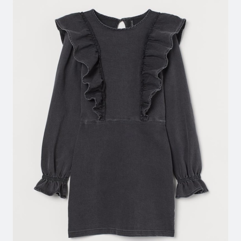 NWT H&M Ruffle Denim Dress
